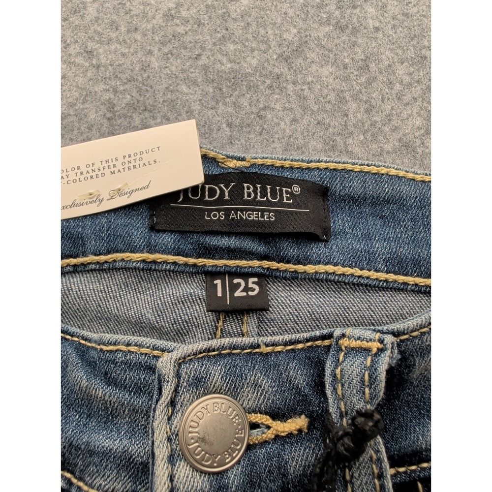 NWT Women's Judy Blue Bell Bottom Jeans Distressed High Rise size 1/25 - Picture 2 of 16